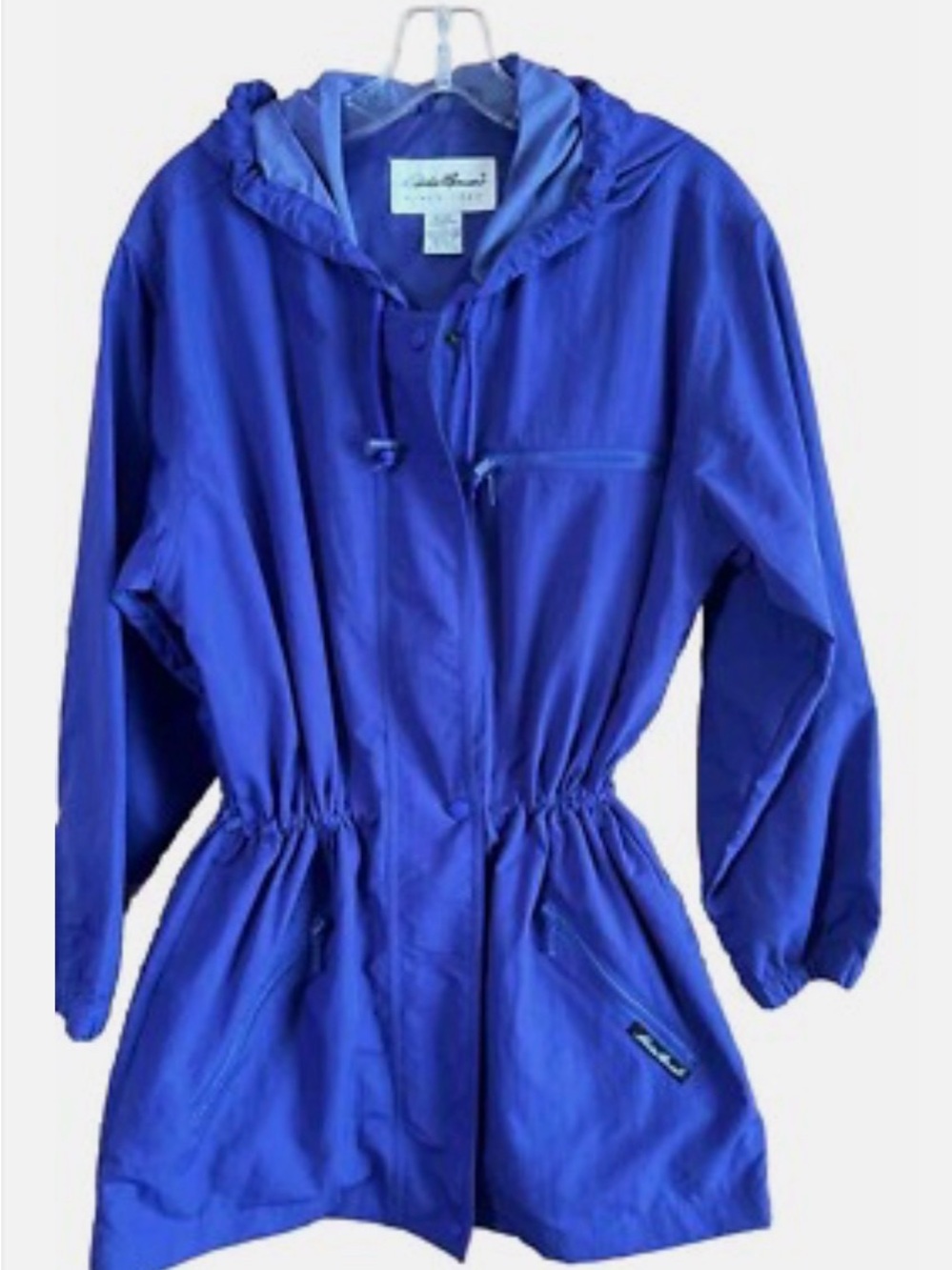 Eddie Bauer Vintage Blue Windbreaker/Raincoat Jacket with Hood